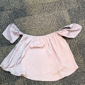 American Eagle Outfitters Light Pink Off-Shoulder Blouse